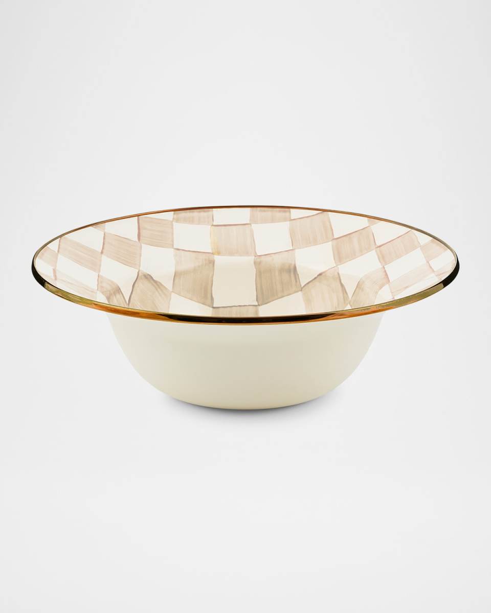 Mocha Check Serving Bowl